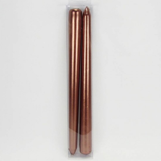 Rose Gold Renk Şamdan Mumu 2 Adet 24 Cm