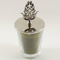 Osmanlı Motif Kapaklı Bardak Mum Haki Yeşil Renk
