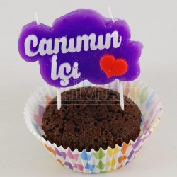 Canımın İçi Mor Renkli Parti Mumu