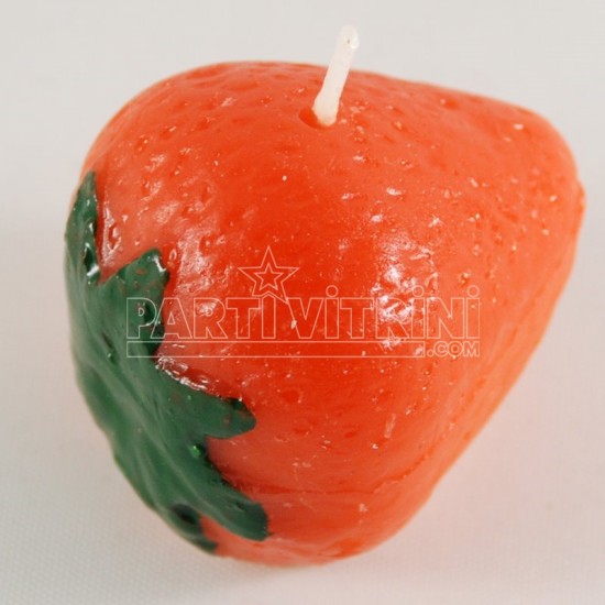 Çilek Şeklinde 4 Adet Parti Mumu