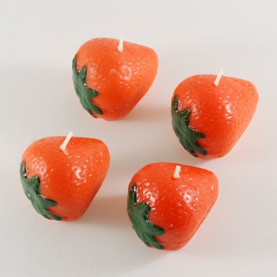 Çilek Şeklinde 4 Adet Parti Mumu