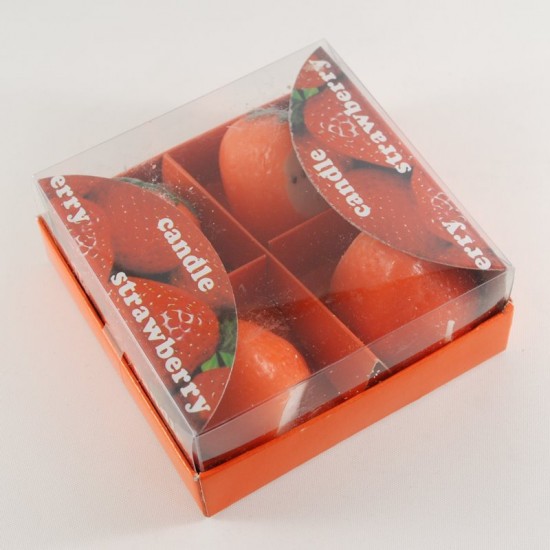 Çilek Şeklinde 4 Adet Parti Mumu