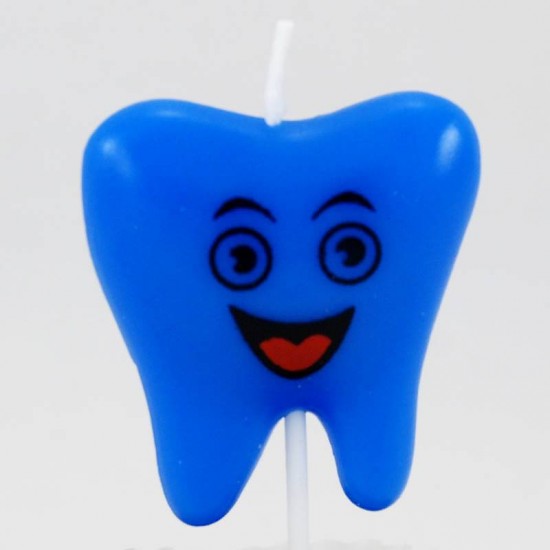 Diş Şeklinde Mavi Diş Buğdayı Parti Mumu