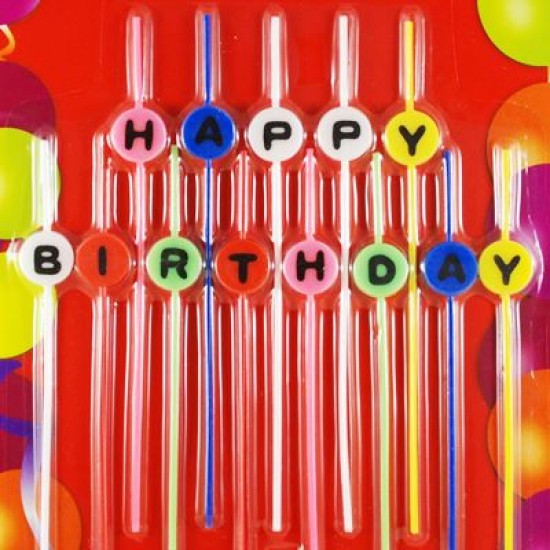Happy Birthday İnce Çubuk Rengarenk Mum Seti