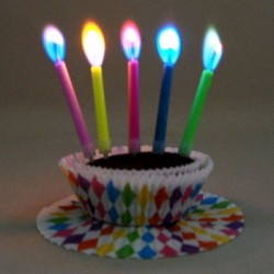 Herbiri Farklı Renkli Yanan Mum Seti