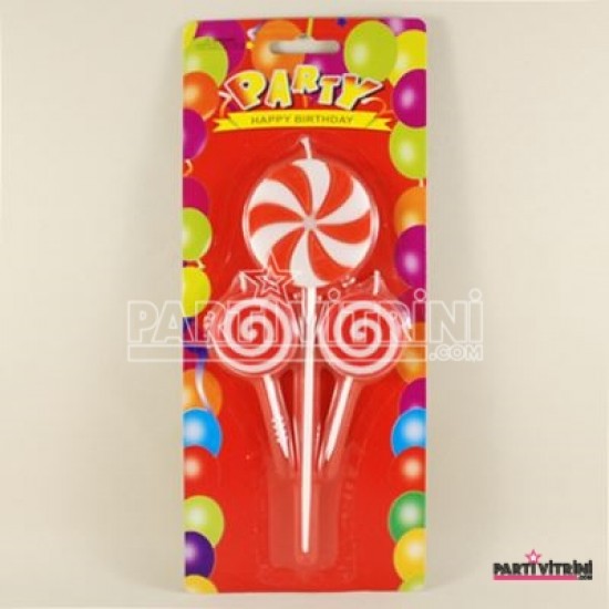 Lolipop Mum Seti Kırmızı Beyaz 3 Adet