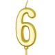 6 Altı Rakamlı Gold Mum7 Cm