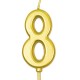 8 Sekiz Rakamlı Gold Mum7 Cm