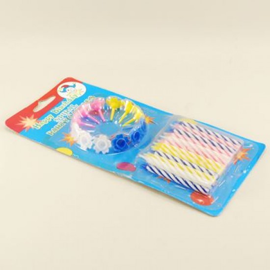 Renkli Mum Ve Mum Altlığı Seti 24 Adet