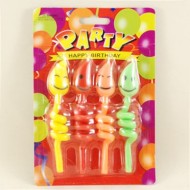 Şirin Suratlar Şeklinde Renkli Mum Seti 4 Adet Parti Malzemeleri