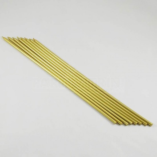 Gold (Altın) Renk Uzun Mum Seti 8 Adet 30 Cm