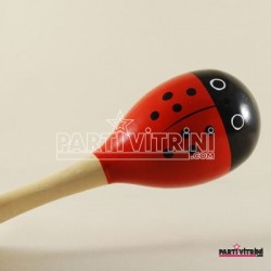 Uğur Böceği Resimli Ahşap Marakas