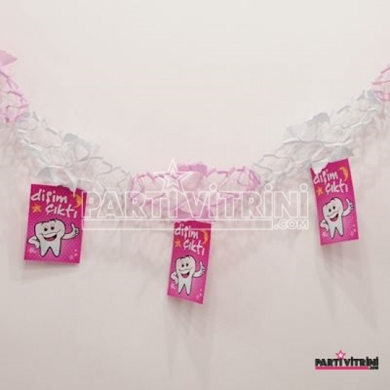 Dişim Çıktı Pembe Diş Görselli Uzar Kapı Ve Tavan Süsü