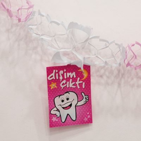 Dişim Çıktı Pembe Diş Görselli Uzar Kapı Ve Tavan Süsü