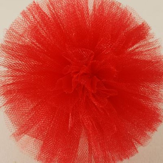Kırmızı Küçük Boy Tül Ponpon