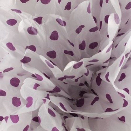 Mor Beyaz Puantiyeli Ponpon