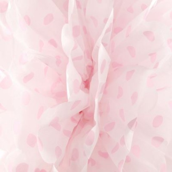 Pembe Beyaz Puantiyeli Ponpon