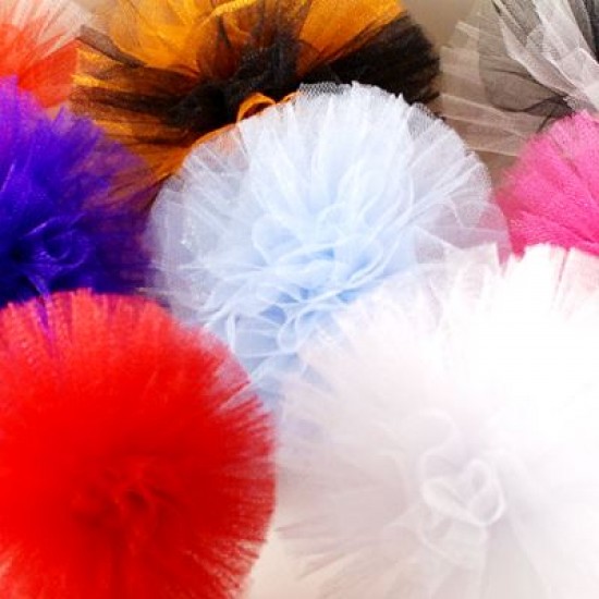 Beyaz Küçük Boy Tül Ponpon