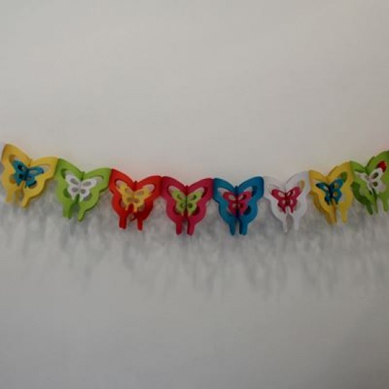 Kelebek Rengarenk Uzar Kapı Ve Tavan Süsü 4 Metre