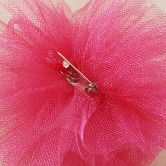 Fuşya Taç-Kokart-Bileklik 3 lü Tül Ponpon Seti