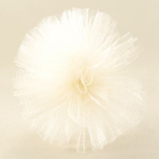 Krem Rengi Küçük Boy Tül Ponpon