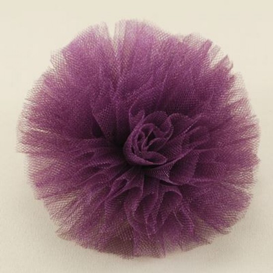 Patlıcan Moru Taç-Kokart-Bileklik 3 lü Tül Ponpon Seti