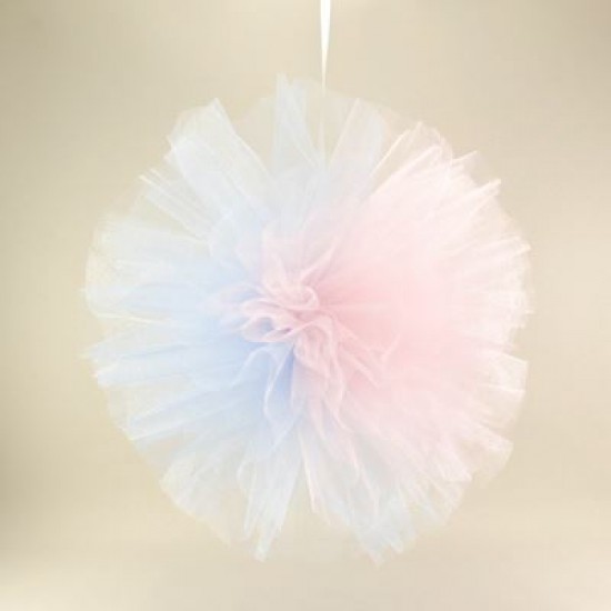 Pembe-Mavi Büyük Boy Tül Ponpon