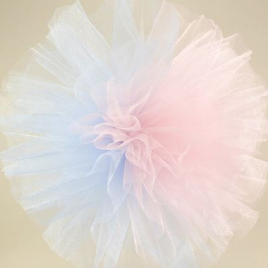 Pembe-Mavi Büyük Boy Tül Ponpon