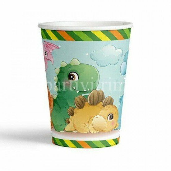 Dinazorlar Temalı Kağıt Parti Bardakları 8 Adet