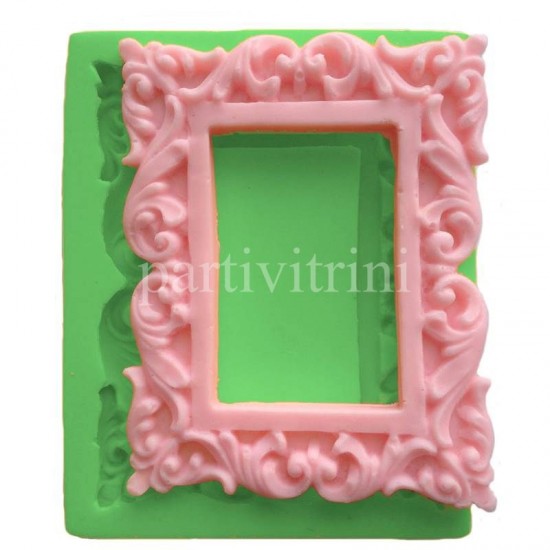 Dekoratif Çerçeve Şeklinde Silikon Şeker Hamuru Ve Sabun Kalıbı 10,5x8x2 cm