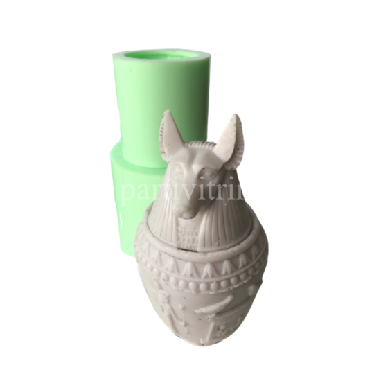 Antik Çağ Anibus Küpü Şeklinde Silikon Kokulu Taş ve Saksı Kalıbı 19x10,5x10 Cm