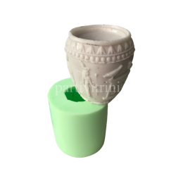 Antik Çağ Mısır Saksı Heykeli Şeklinde Silikon Kokulu Taş ve Saksı Kalıbı 11x10x10 Cm