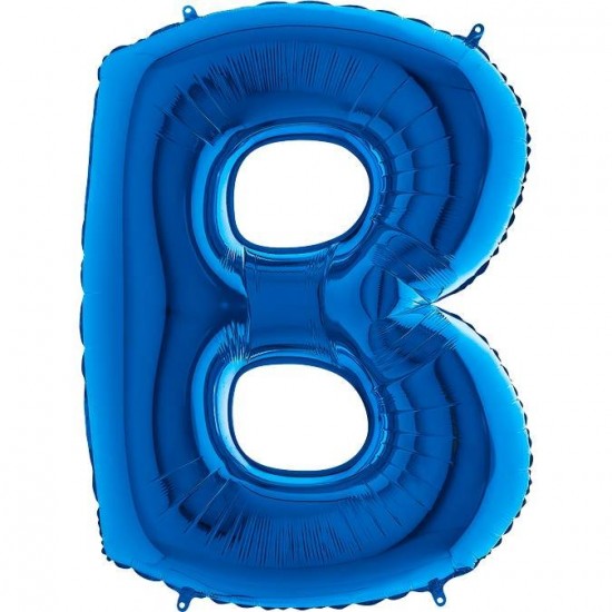 B Harf Grabo Mavi Folyo Balon 102 cm