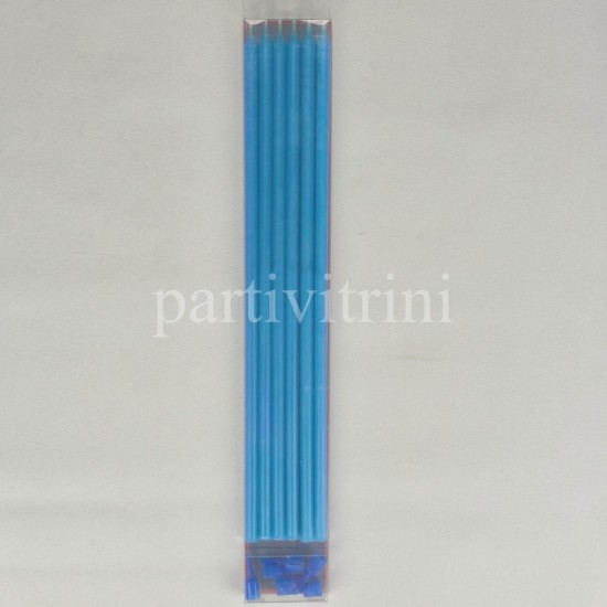 Bebek Mavi Çubuk Mum 20 cm 6 Adet