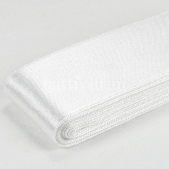 Beyaz Renk Saten Kurdela 5 Cm. X 10 Metre