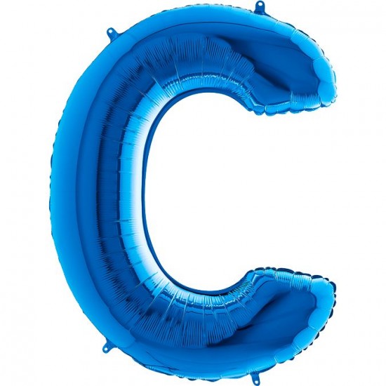 C Harf Grabo Mavi Folyo Balon 102 cm