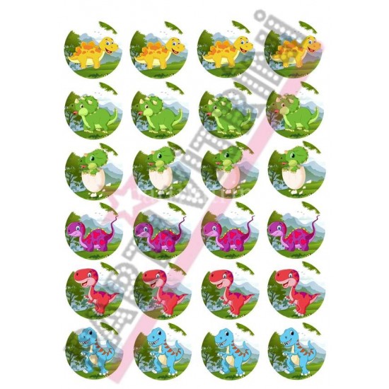 Dinozorlar 2 Temalı Yenilebilir Resimli Pasta ve Kurabiye Üstü Şeker Kağıt Baskısı