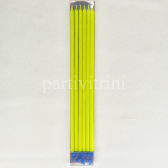 Fosforlu Sarı Çubuk Mum 20 cm 6 Adet Fosforlu Sarı Çubuk Mum 20 cm 6 Adet