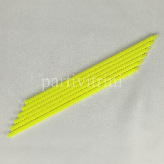 Fosforlu Sarı Çubuk Mum 20 cm 6 Adet Fosforlu Sarı Çubuk Mum 20 cm 6 Adet