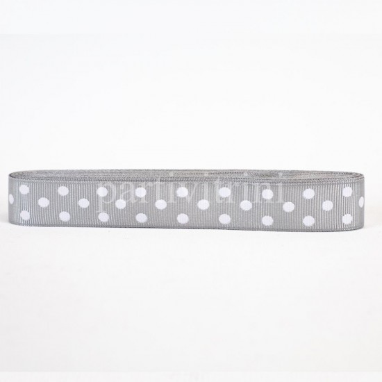 Gümüş Renk Puantiyeli Grogren Kurdela 2 Cm. X 10 Metre Gümüş Renk Puantiyeli Grogren Kurdela 2 Cm. X 10 Metre