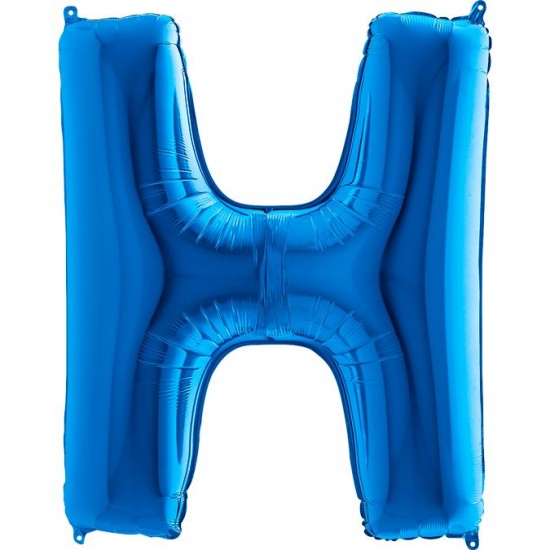 H Harf Grabo Mavi Folyo Balon 102 cm