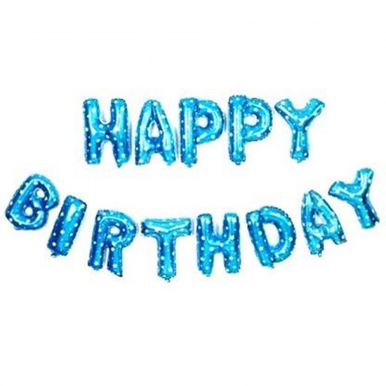 Happy Birthday Mavi Yıldızlı Folyo Balon 40 Cm