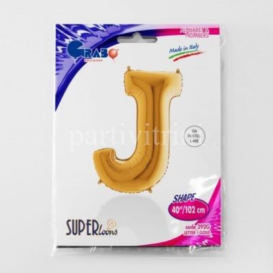 J Harf Grabo Altın Folyo Balon 102 cm