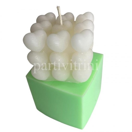 Kalpli Bubble Şeklinde Silikon Kokulu Taş ve Mum Kalıbı 6x6x6 Cm Kalpli Bubble Şeklinde Silikon Kokulu Taş ve Mum Kalıbı 6x6x6 Cm
