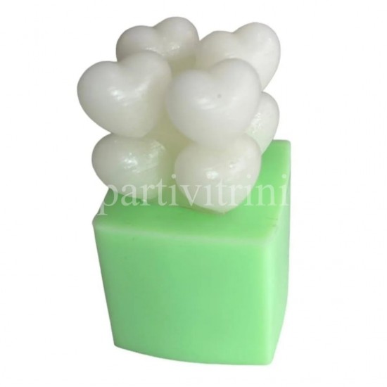 Kalpli Mini Bubble Şeklinde Silikon Kokulu Taş ve Mum Kalıbı 4x4x4 Cm Kalpli Mini Bubble Şeklinde Silikon Kokulu Taş ve Mum Kalıbı 4x4x4 Cm