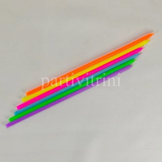 Gökkuşağı Rengarenk Çubuk Mum 20 cm 6 Adet