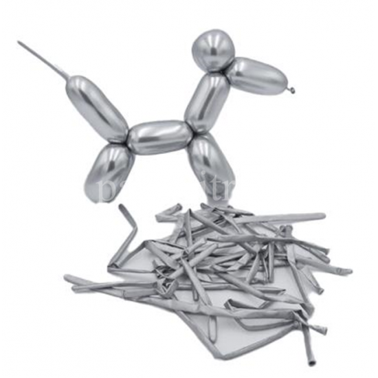 Krom Sosis Balon Gümüş Renk 100 Adet