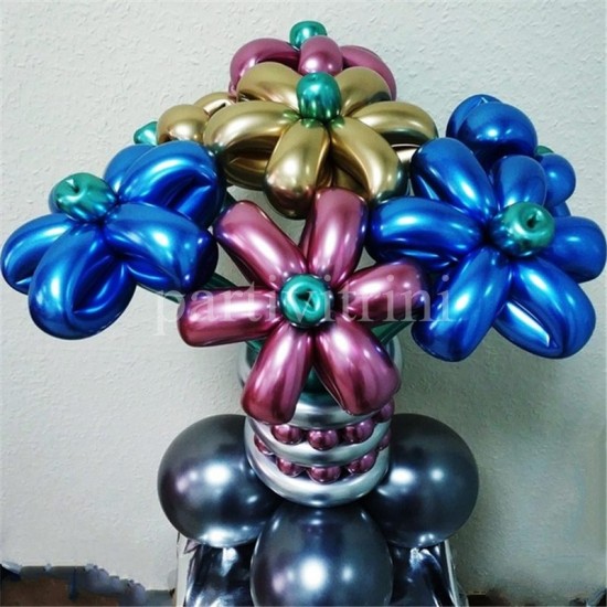 Krom Sosis Balon Gümüş Renk 100 Adet