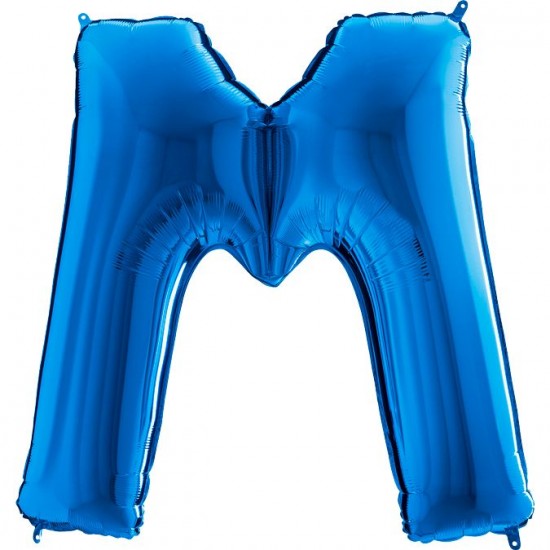 M Harf Grabo Mavi Folyo Balon 102 cm