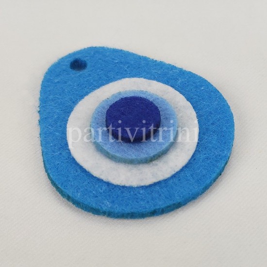 Keçe Nazar Boncuğu Mavi 5 Adet 6 cm x 6.7 cm